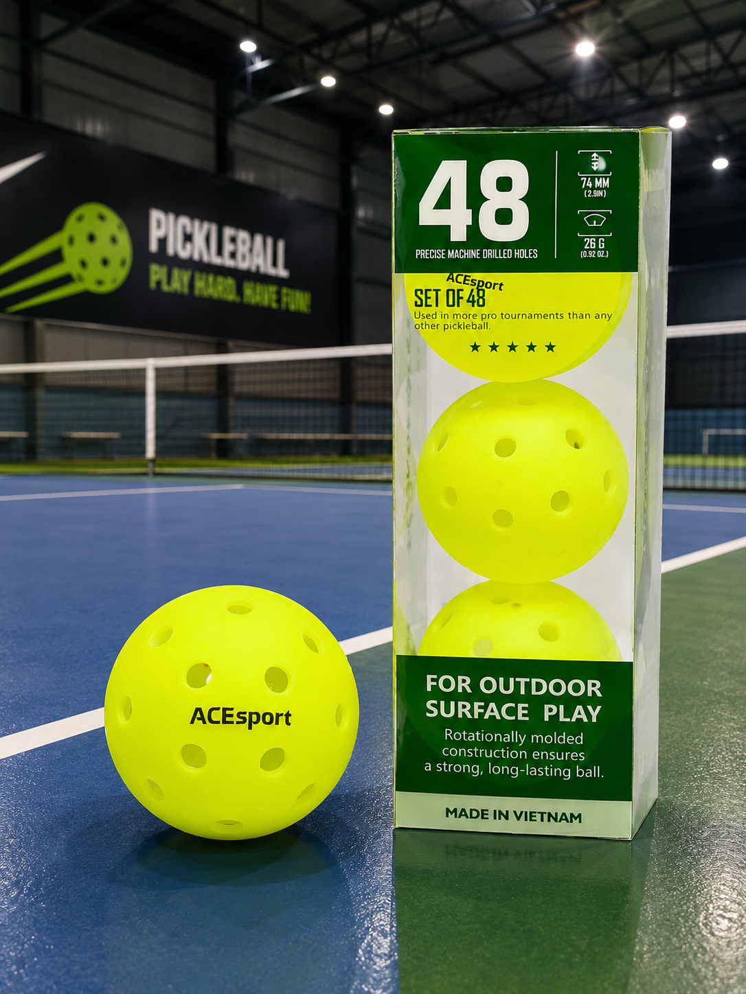 Bóng Pickleball ACEsport F48 – Chuẩn Thi Đấu, Bền Bỉ Cho Outdoor